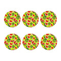 Lime Green Watermelon Pattern Print Coaster Set