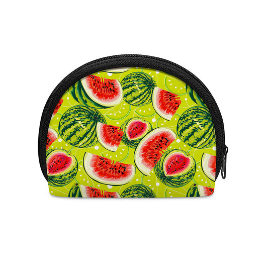 Lime Green Watermelon Pattern Print Coin Purse