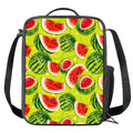 Lime Green Watermelon Pattern Print Crossbody Lunch Bag