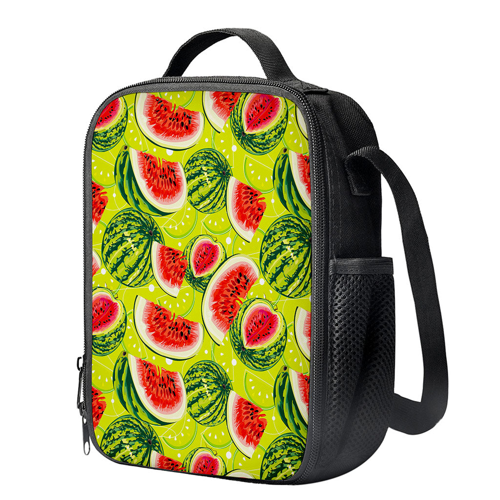 Lime Green Watermelon Pattern Print Crossbody Lunch Bag