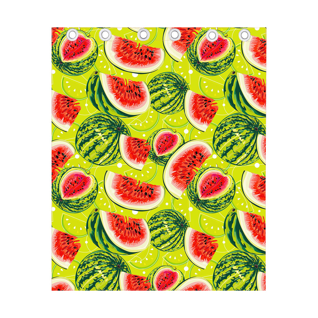 Lime Green Watermelon Pattern Print Curtain