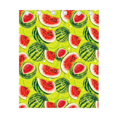 Lime Green Watermelon Pattern Print Curtain
