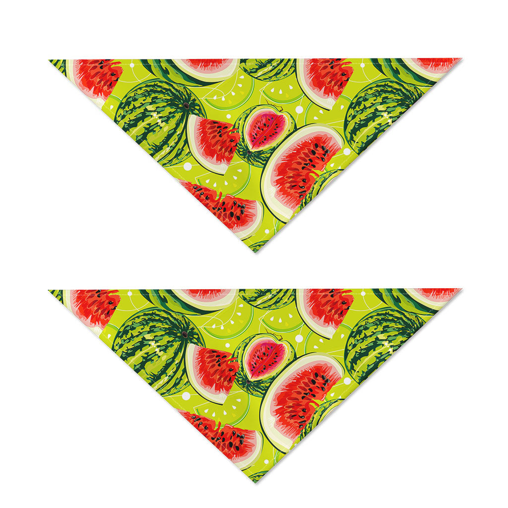 Lime Green Watermelon Pattern Print Dog Bandana