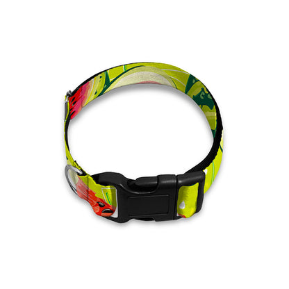 Lime Green Watermelon Pattern Print Dog Collar