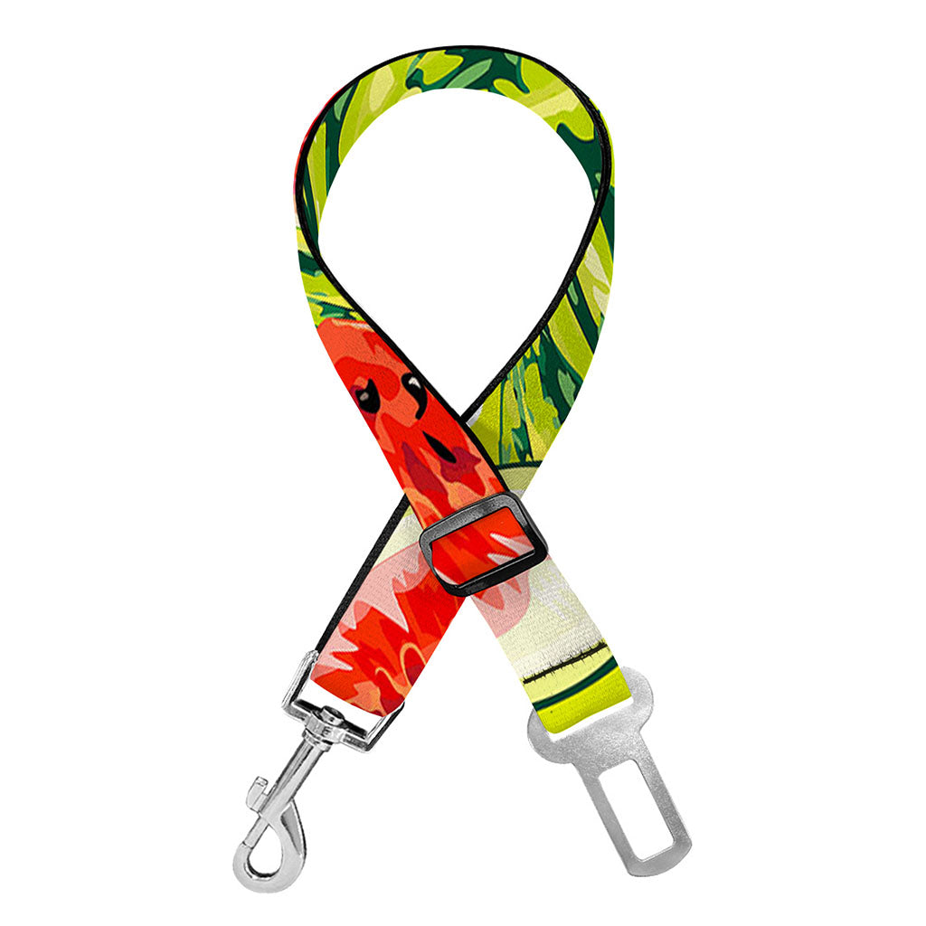 Lime Green Watermelon Pattern Print Dog Seat Belt