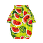 Lime Green Watermelon Pattern Print Dog Zip Up Hoodie