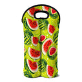 Lime Green Watermelon Pattern Print Double Neoprene Wine Tote