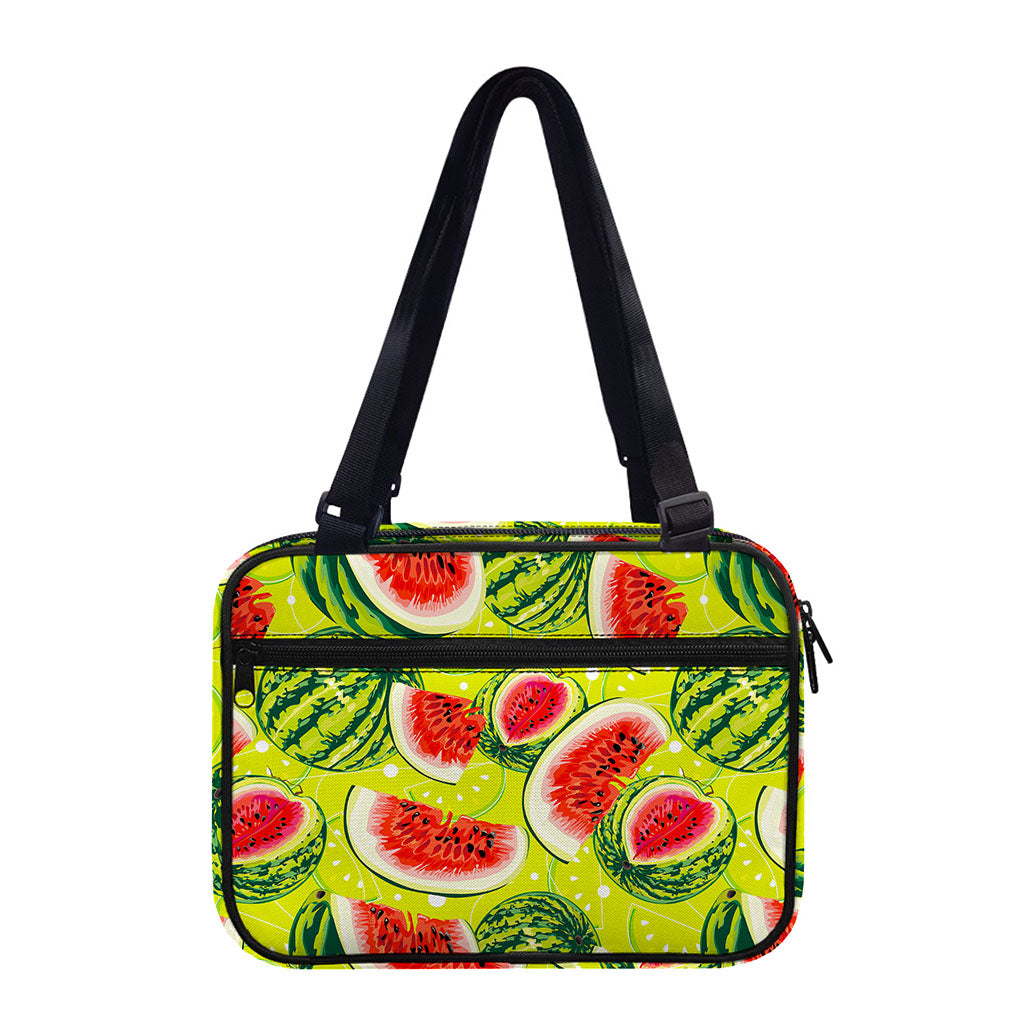 Lime Green Watermelon Pattern Print Double Strap Bible Bag