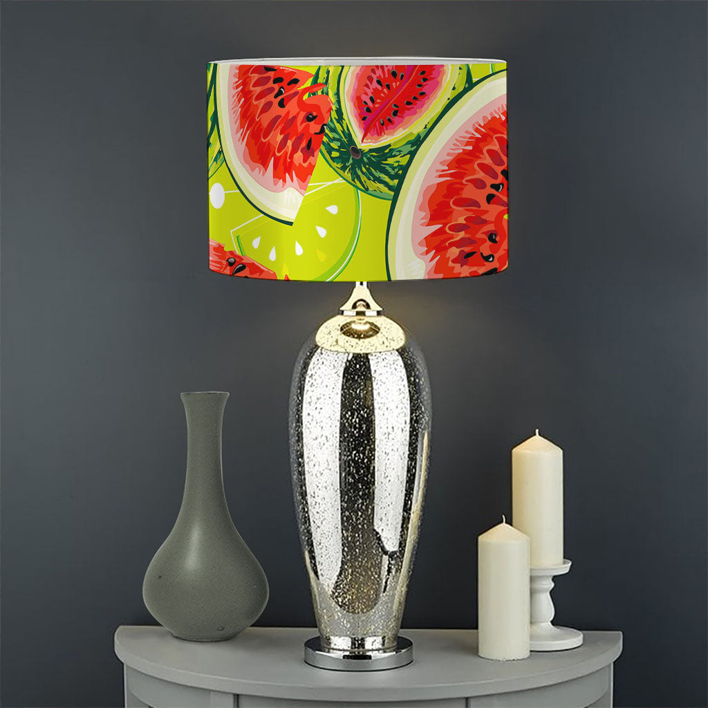 Lime Green Watermelon Pattern Print Drum Lamp Shade