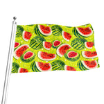 Lime Green Watermelon Pattern Print Flag