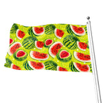 Lime Green Watermelon Pattern Print Flag