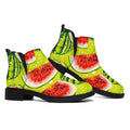 Lime Green Watermelon Pattern Print Flat Ankle Boots