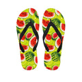Lime Green Watermelon Pattern Print Flip Flops
