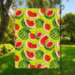 Lime Green Watermelon Pattern Print Garden Flag