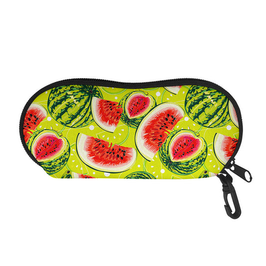 Lime Green Watermelon Pattern Print Glasses Case