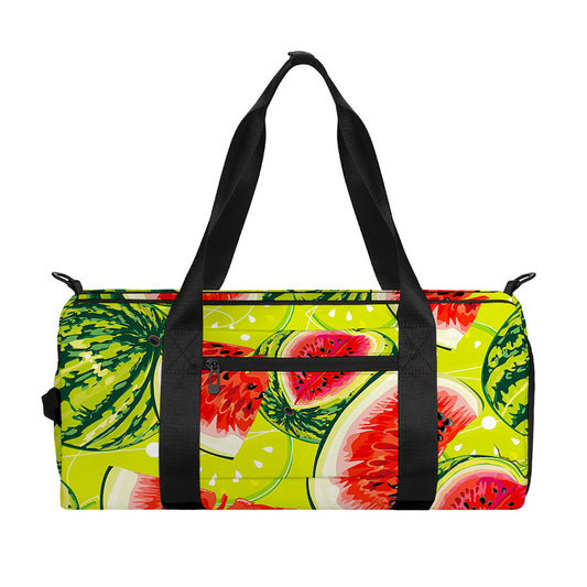 Lime Green Watermelon Pattern Print Gym Bag
