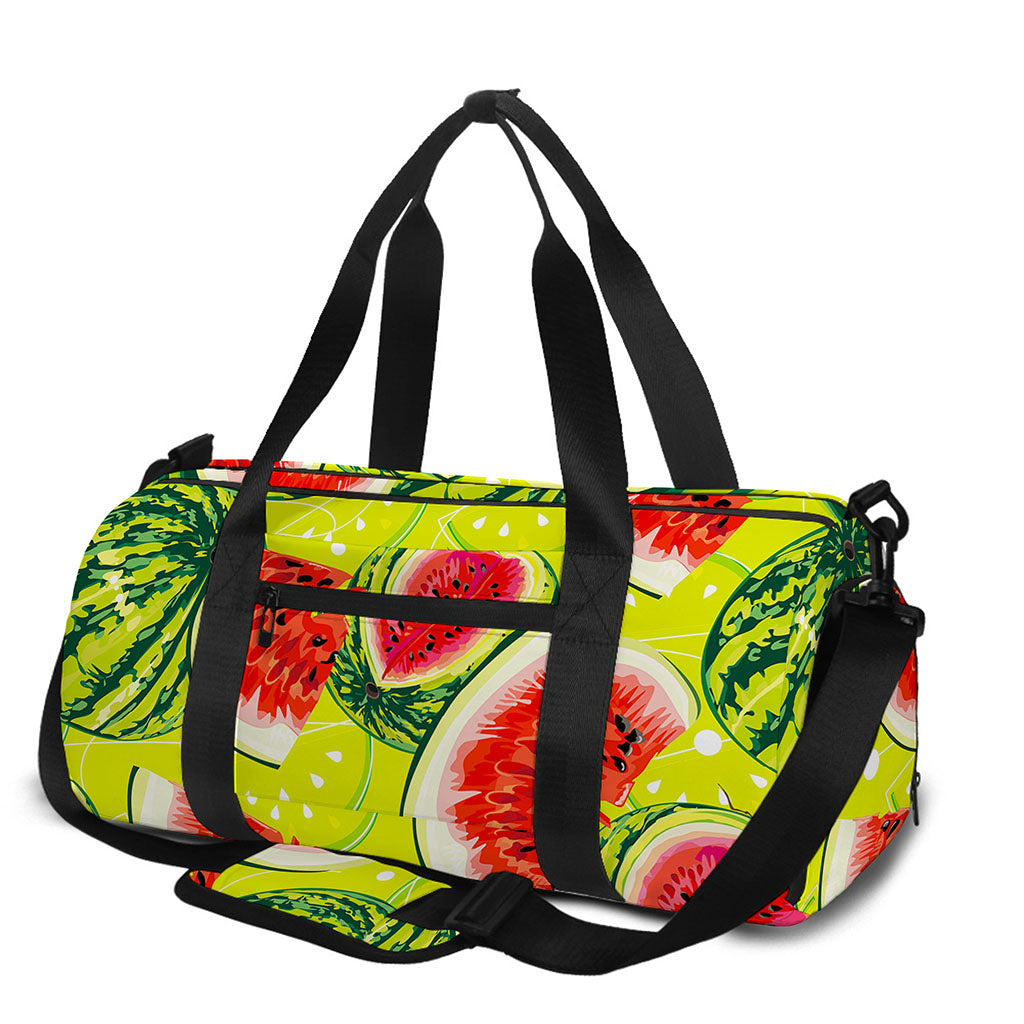 Lime Green Watermelon Pattern Print Gym Bag