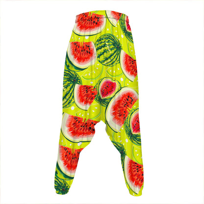 Lime Green Watermelon Pattern Print Hammer Pants