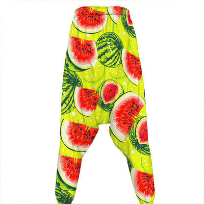 Lime Green Watermelon Pattern Print Hammer Pants