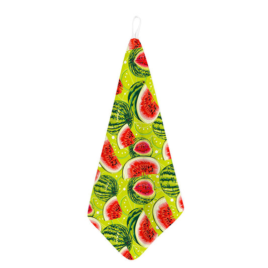 Lime Green Watermelon Pattern Print Hand Towel