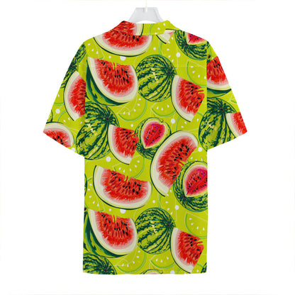 Lime Green Watermelon Pattern Print Hawaiian Shirt