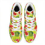 Lime Green Watermelon Pattern Print High Top Leather Sneakers
