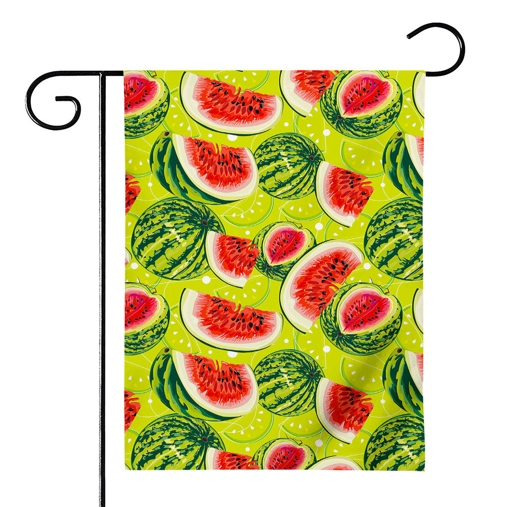Lime Green Watermelon Pattern Print House Flag
