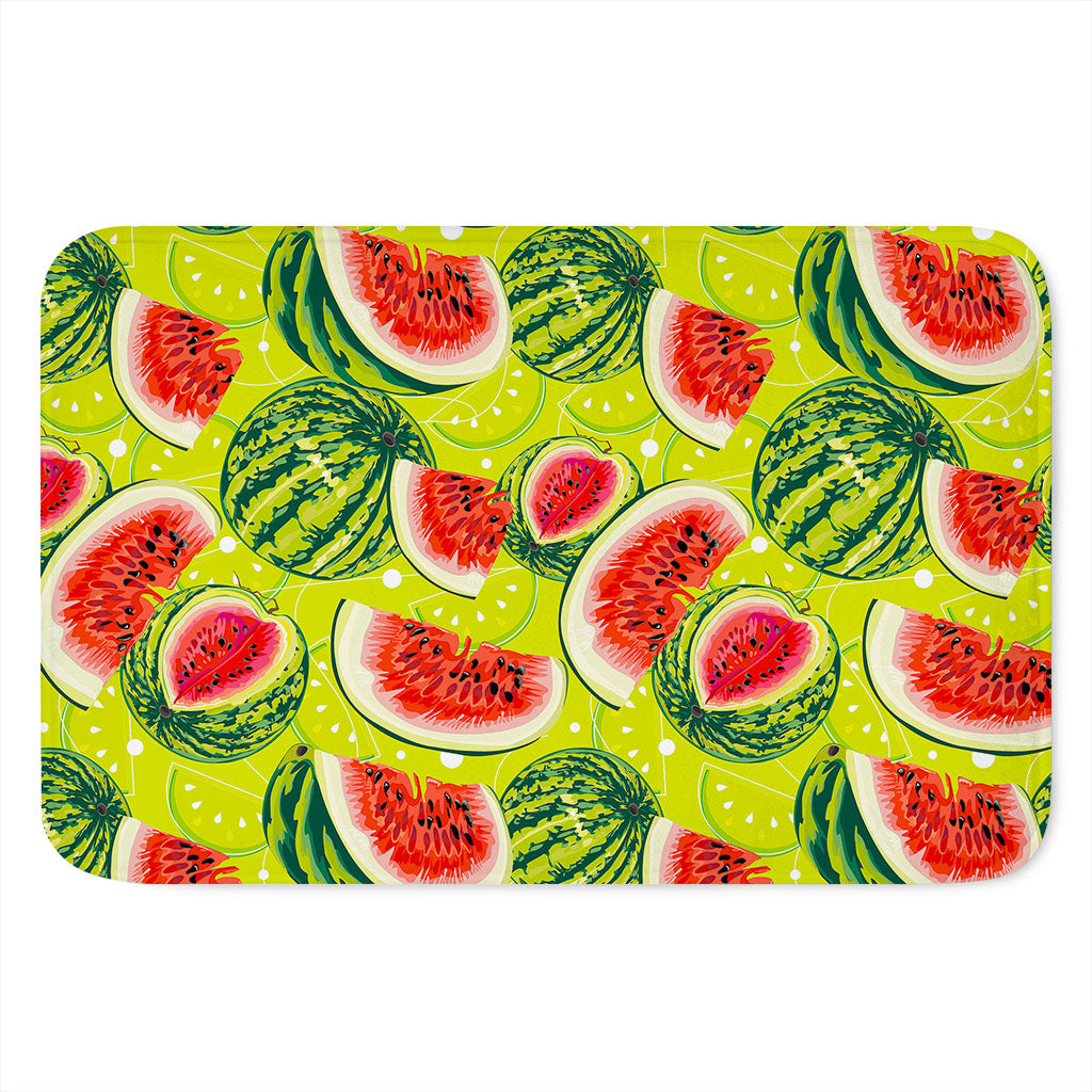 Lime Green Watermelon Pattern Print Indoor Door Mat