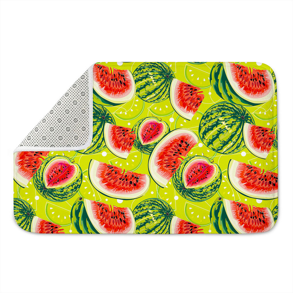 Lime Green Watermelon Pattern Print Indoor Door Mat