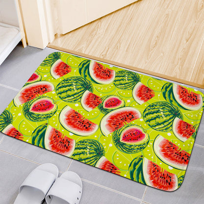 Lime Green Watermelon Pattern Print Indoor Door Mat