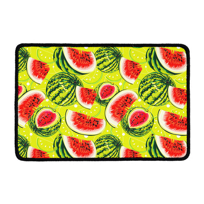 Lime Green Watermelon Pattern Print Kitchen Mat