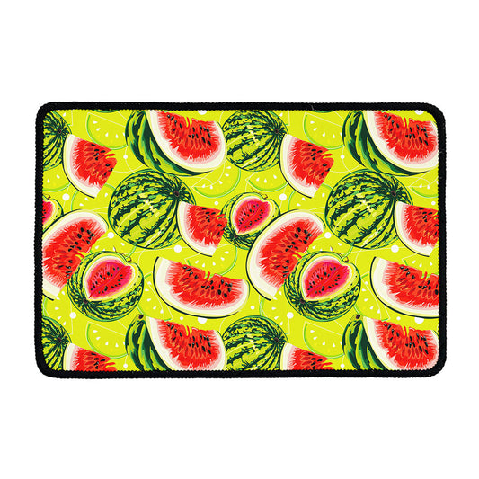 Lime Green Watermelon Pattern Print Kitchen Mat