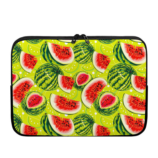 Lime Green Watermelon Pattern Print Laptop Sleeve