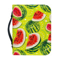 Lime Green Watermelon Pattern Print Leather Bible Cover