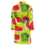 Lime Green Watermelon Pattern Print Men's Bathrobe