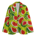 Lime Green Watermelon Pattern Print Men's Blazer