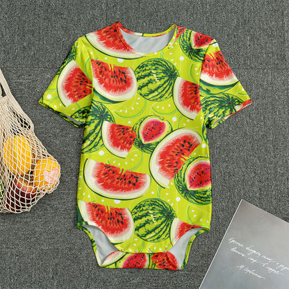 Lime Green Watermelon Pattern Print Men's Bodysuit