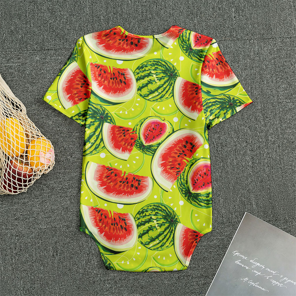 Lime Green Watermelon Pattern Print Men's Bodysuit