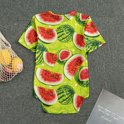 Lime Green Watermelon Pattern Print Men's Bodysuit