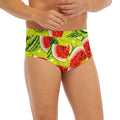 Lime Green Watermelon Pattern Print Men's Briefs