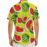 Lime Green Watermelon Pattern Print Men's Deep V-Neck Shirt