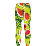 Lime Green Watermelon Pattern Print Men's leggings