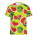 Lime Green Watermelon Pattern Print Men's Athletic T-Shirt