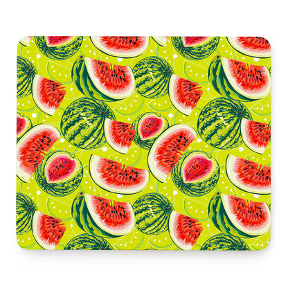 Lime Green Watermelon Pattern Print Mouse Pad