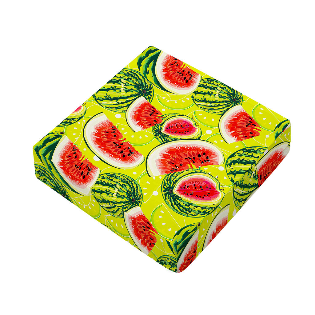 Lime Green Watermelon Pattern Print Outdoor Seat Cushion Cover