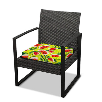 Lime Green Watermelon Pattern Print Outdoor Seat Cushion Cover