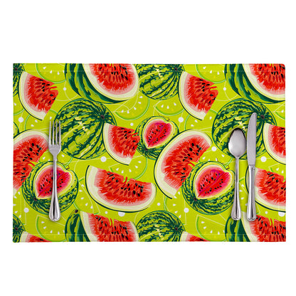 Lime Green Watermelon Pattern Print Placemat