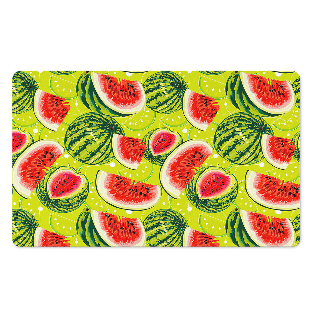 Lime Green Watermelon Pattern Print Polyester Doormat
