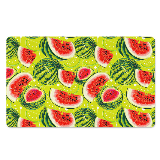Lime Green Watermelon Pattern Print Polyester Doormat