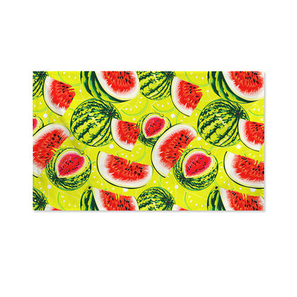 Lime Green Watermelon Pattern Print Polyester Flag